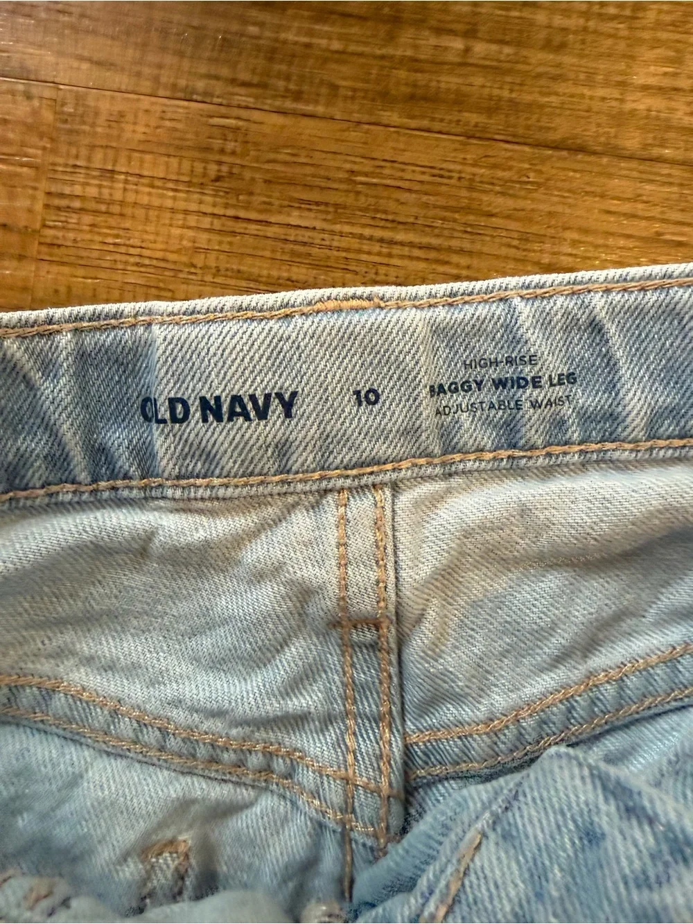 Old Navy Light Blue Wide-Leg Jeans with Front Patch Pockets Girls Size 10